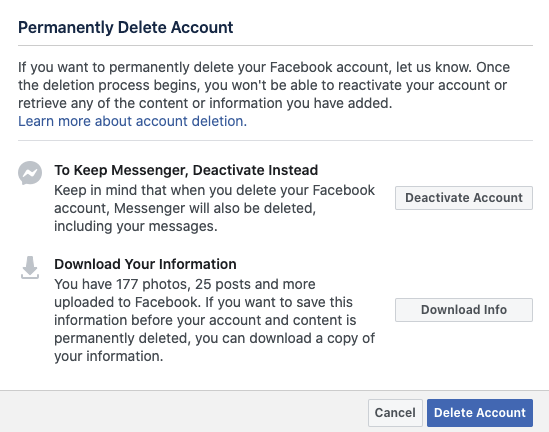 How to delete Facebook account for good 1