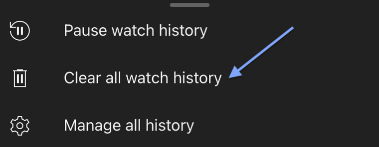 Tap on Clear all watch history.